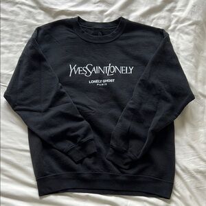 LONELY GHOST- YvesSaintLonely Black Sweatshirt